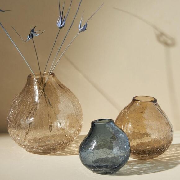 Anthropologie cracked glass abstract avant-garde vase - Picture 5 of 8